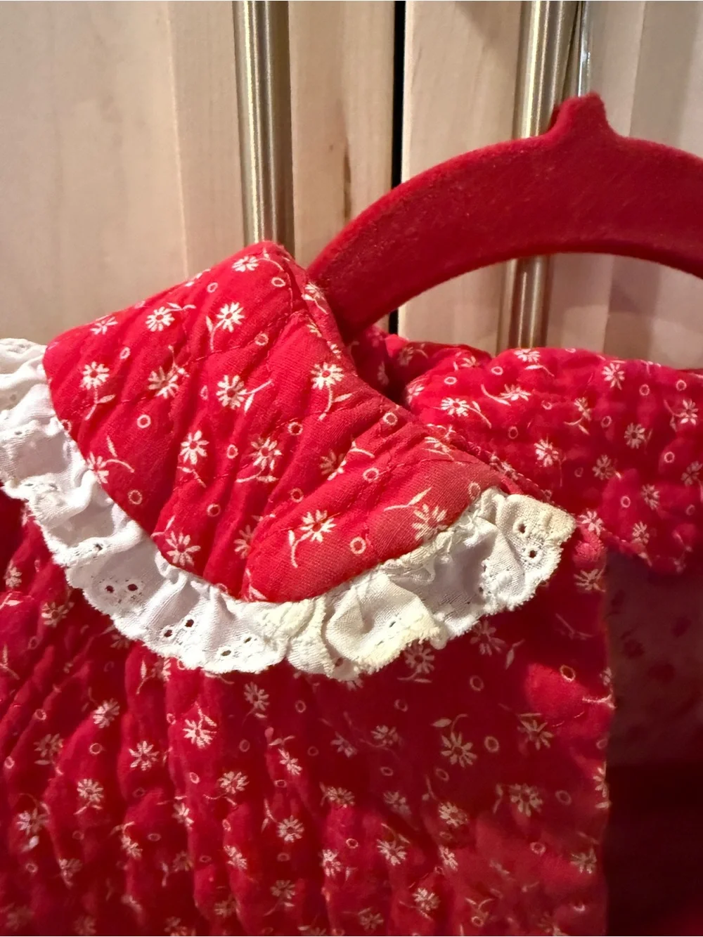 2 Vintage 1970s bathrobes, Set of 2, Handmade, girls size 4-6. Blue and red